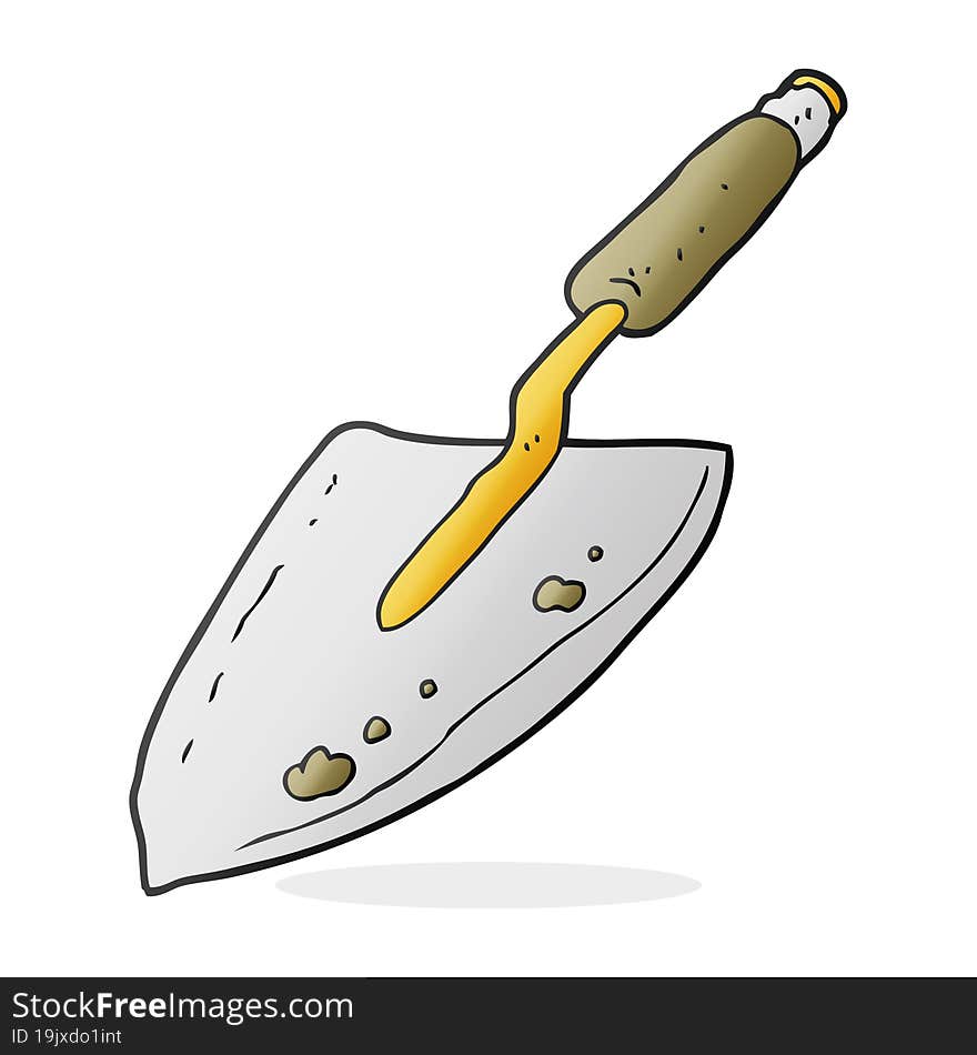 freehand drawn cartoon garden trowel