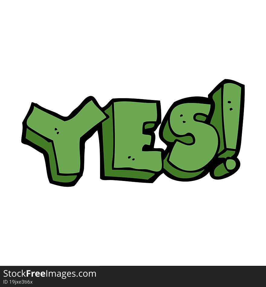 Cartoon Yes Symbol