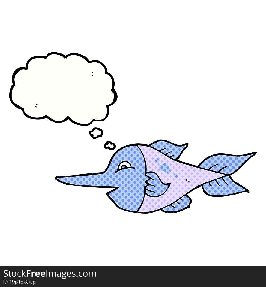 thought bubble cartoon swordfish