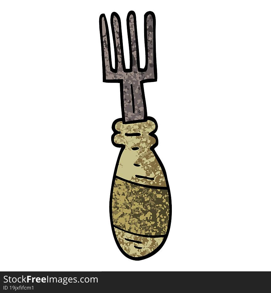 grunge textured illustration cartoon fork