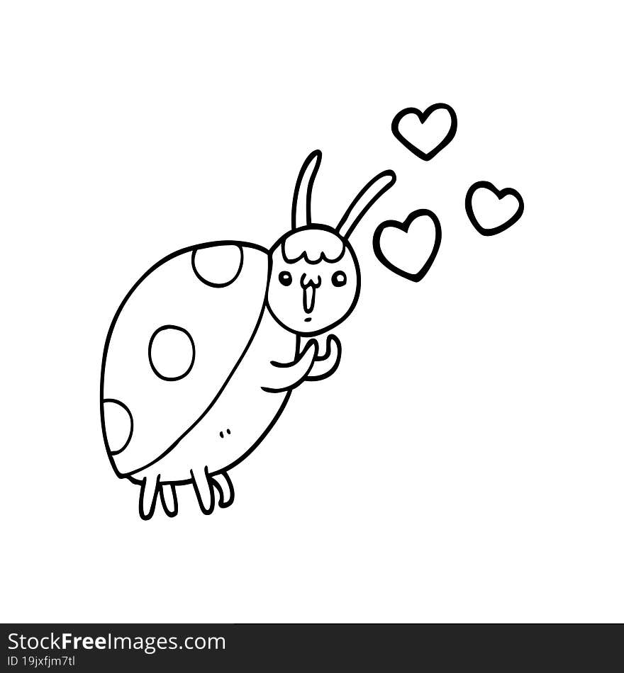 cute cartoon ladybug in love