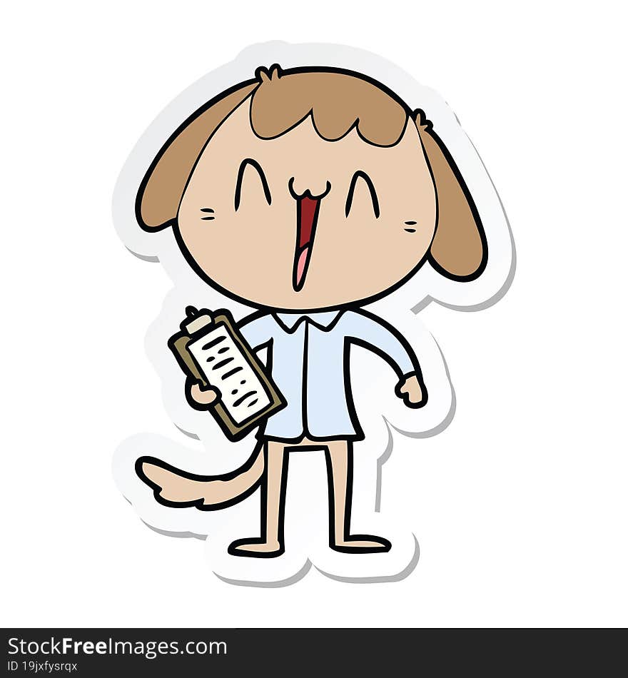 Sticker Of A Cute Cartoon Dog