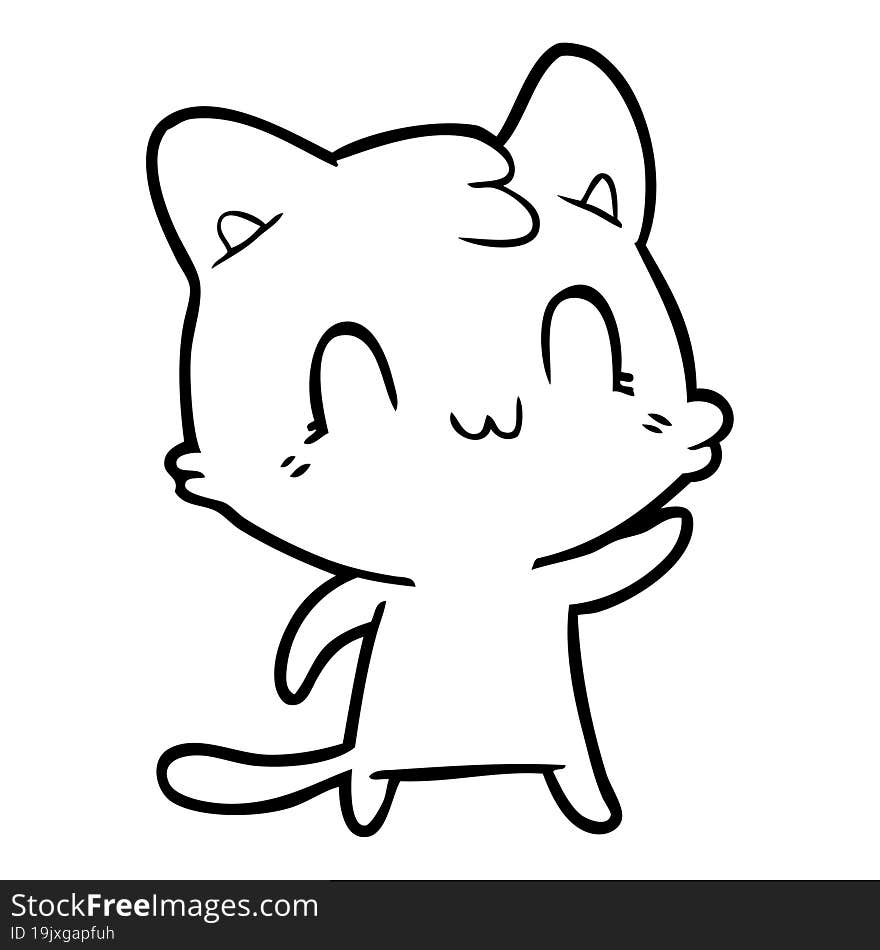 cartoon happy cat. cartoon happy cat