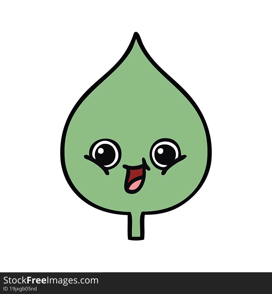 cute cartoon of a expressional leaf