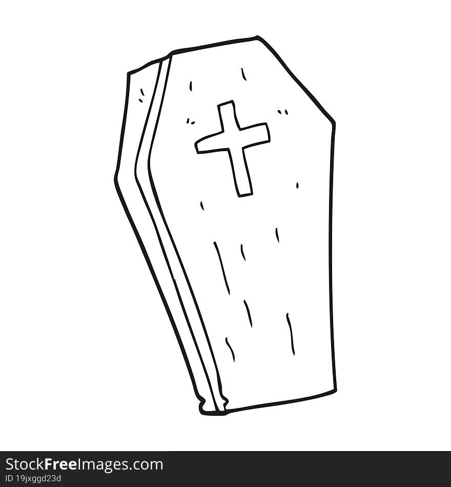 Black And White Cartoon Spooky Coffin