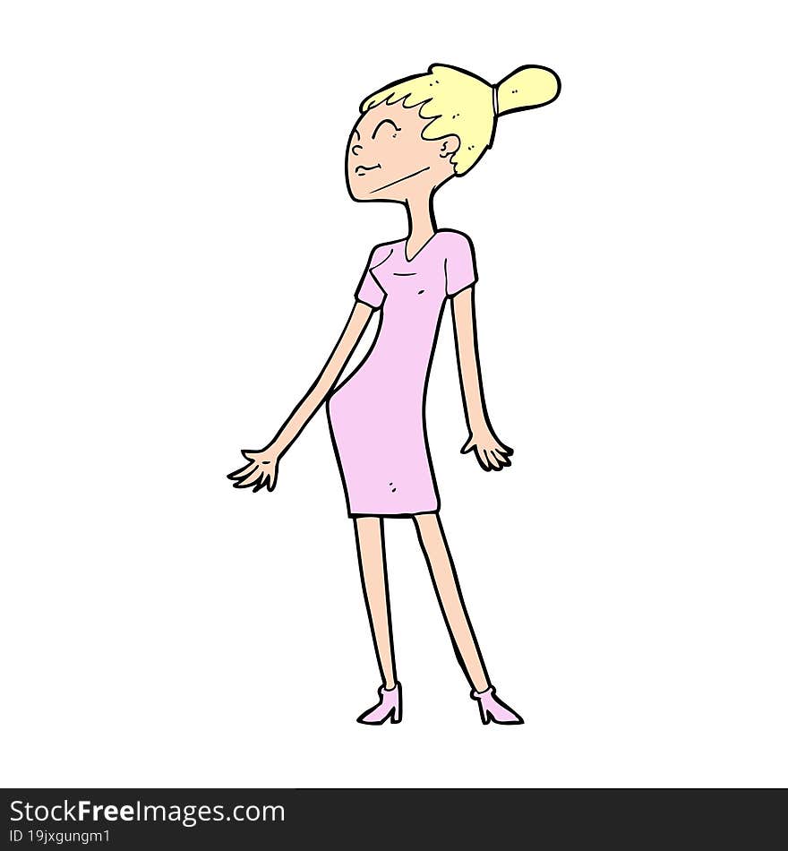 cartoon woman in dress