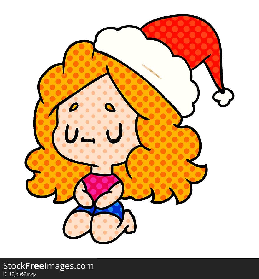 Christmas Cartoon Of Kawaii Girl