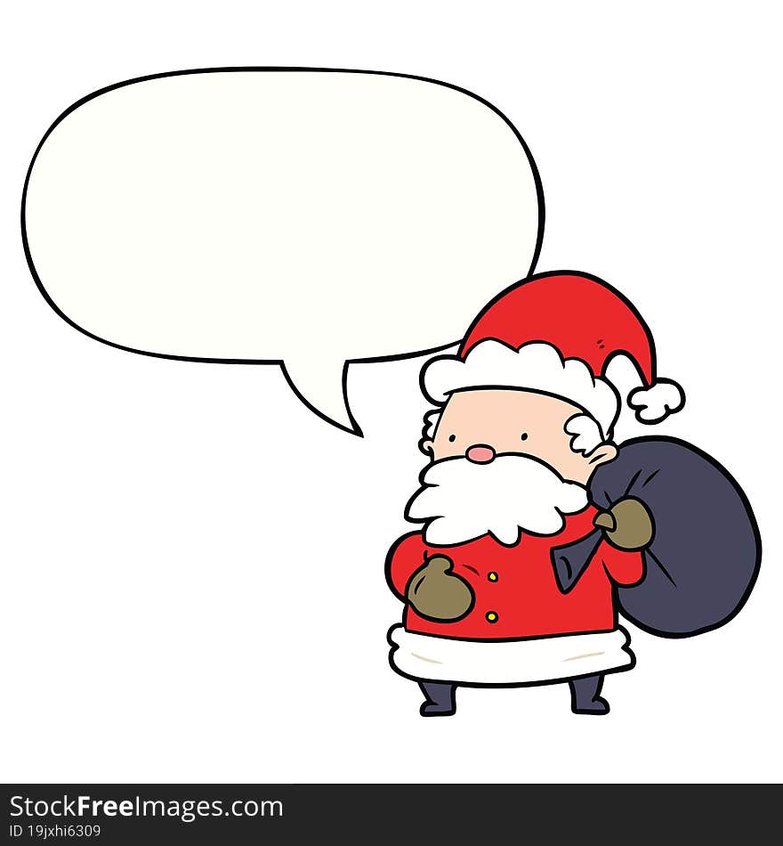 cartoon santa claus with speech bubble. cartoon santa claus with speech bubble