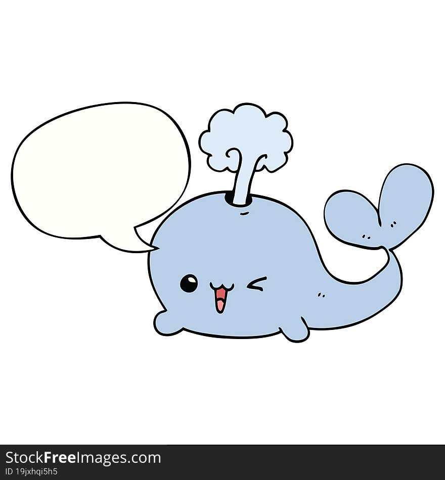 cartoon whale and speech bubble