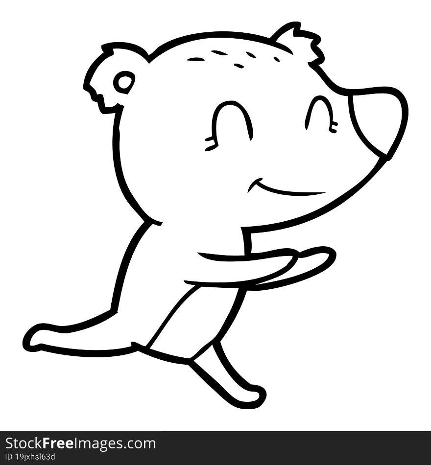 running polar bear cartoon. running polar bear cartoon