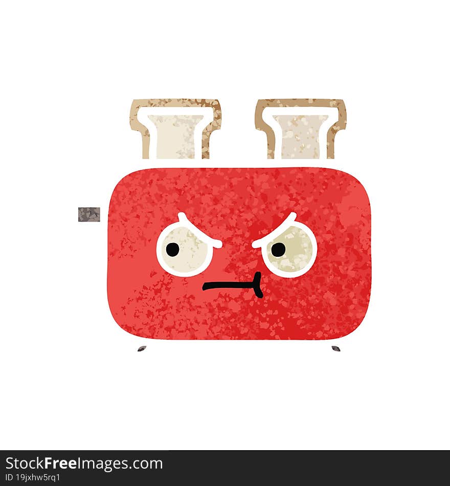 retro illustration style cartoon of a toaster