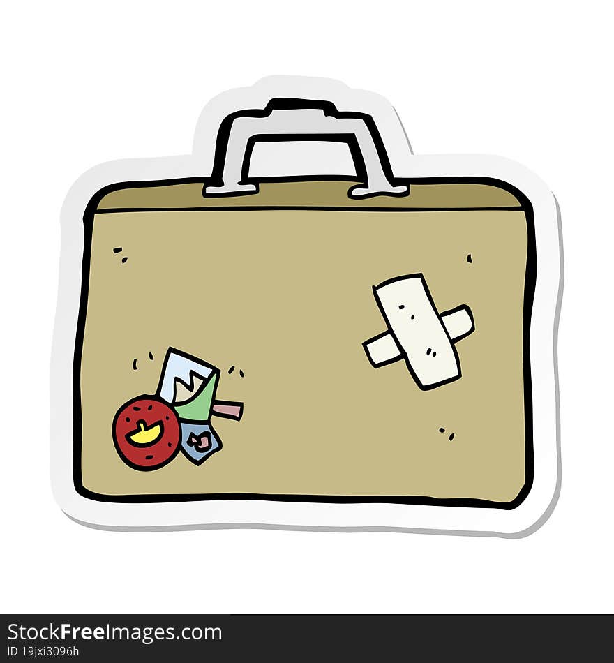 sticker of a cartoon luggage