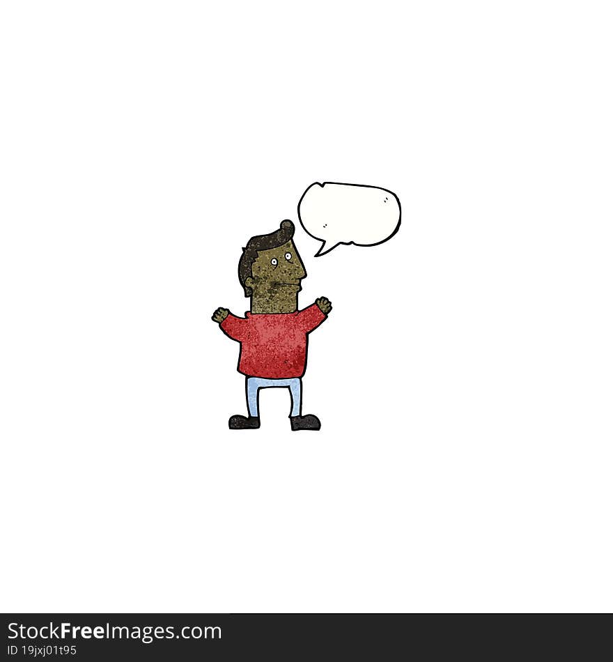 cartoon man with speech bubble