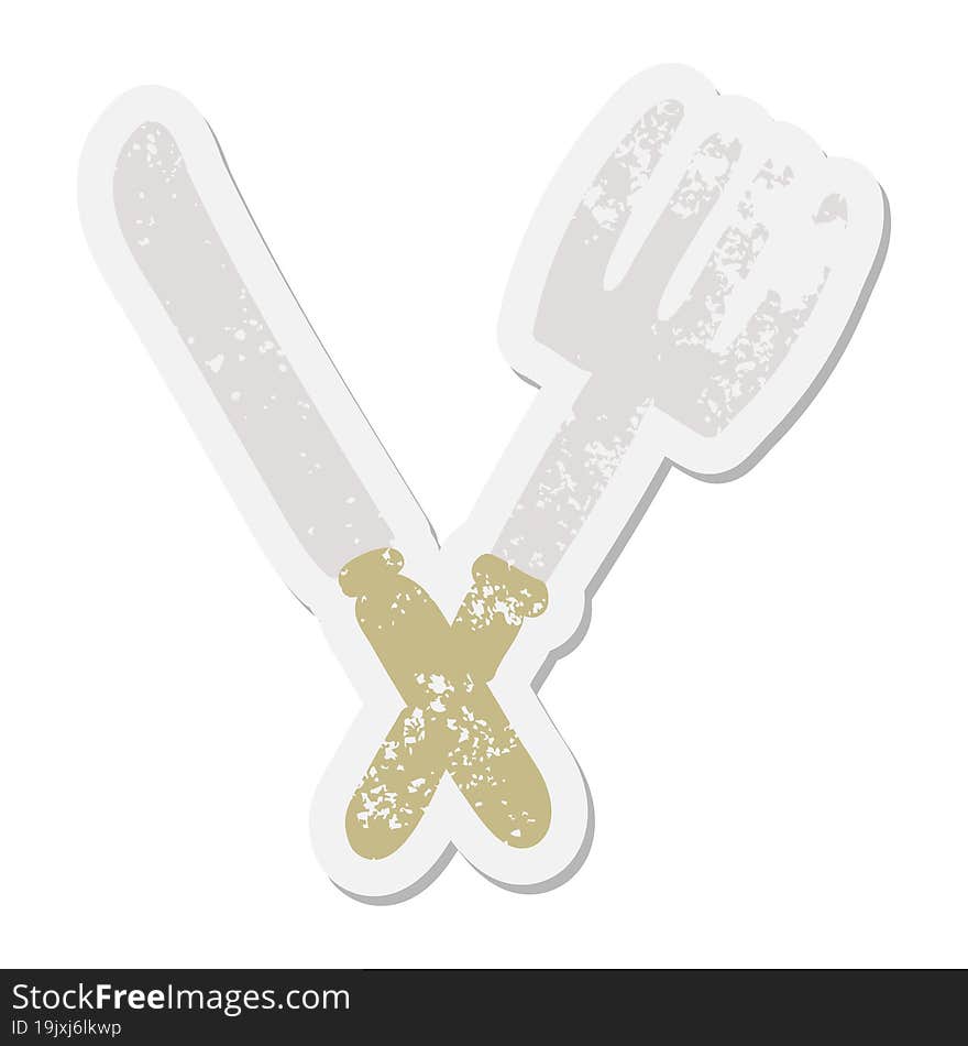 knife and fork grunge sticker