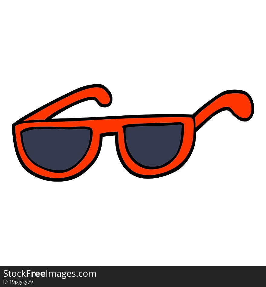 hand drawn doodle style cartoon sunglasses