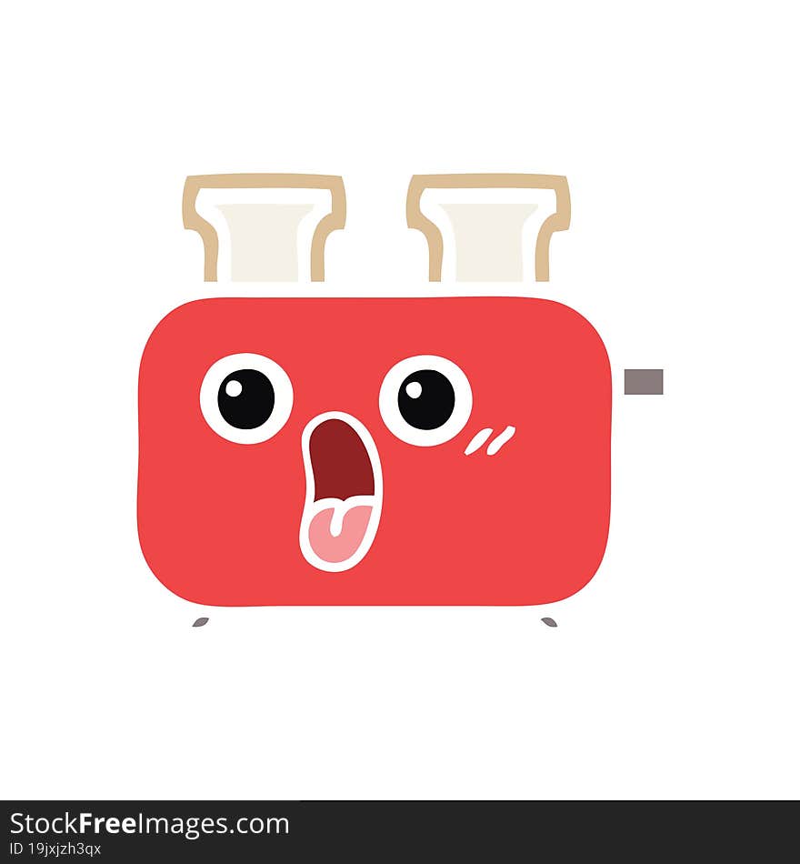 flat color retro cartoon of a of a toaster