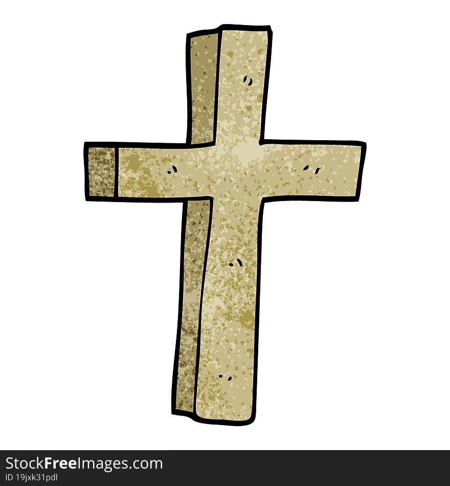 cartoon doodle wooden cross