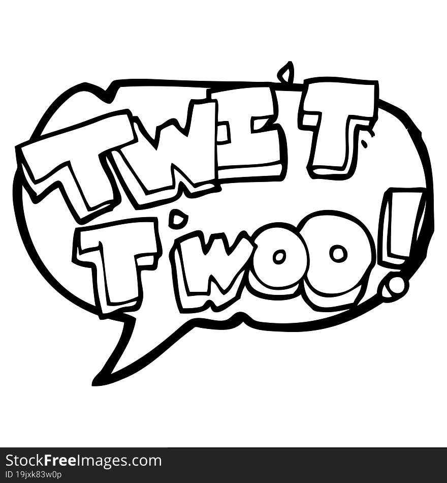 speech bubble cartoon twit two owl call text