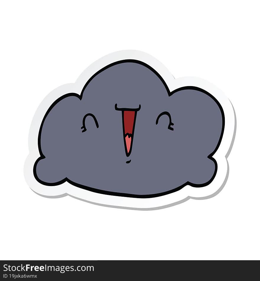 Sticker Of A Cartoon Cloud