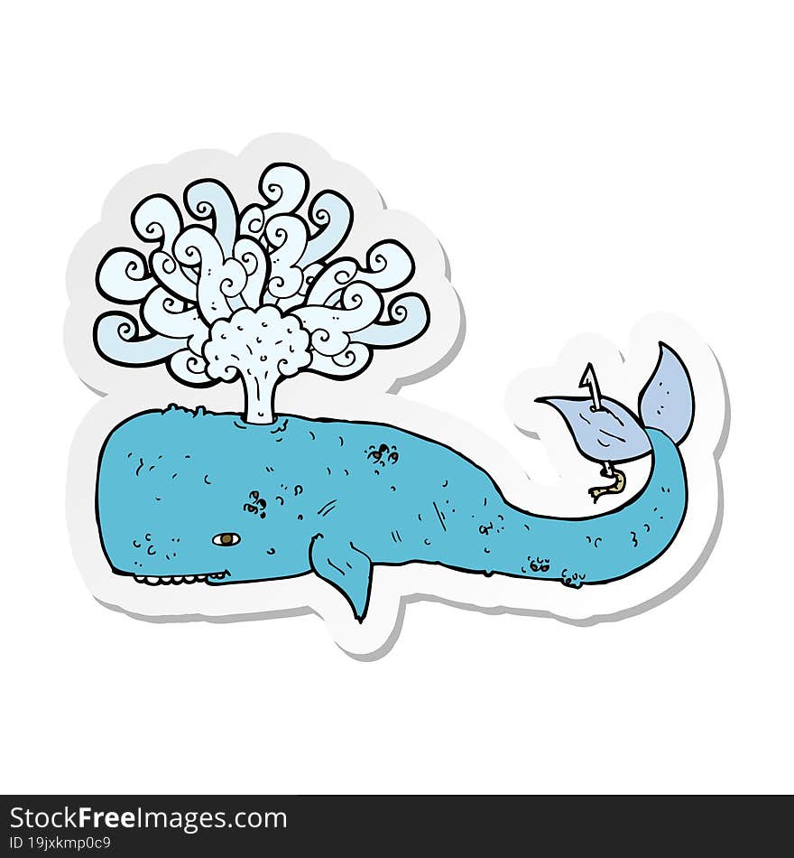 sticker of a cartoon whale