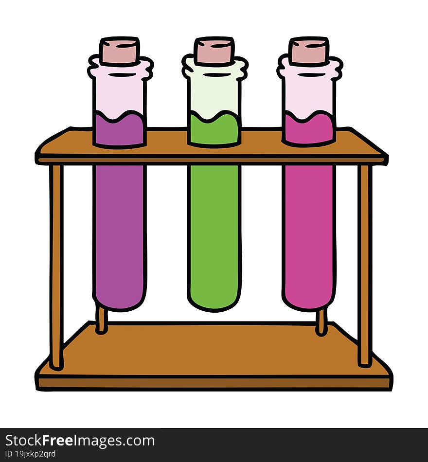 cartoon doodle of a science test tube