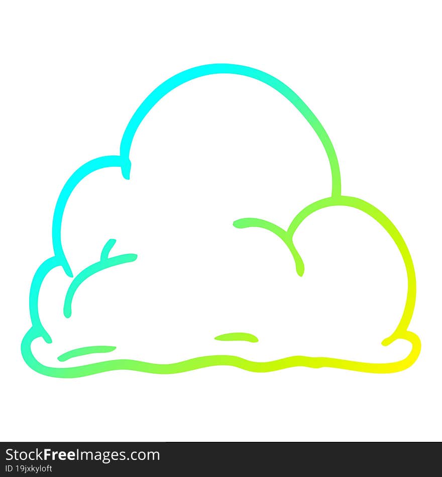 Cold Gradient Line Drawing Cartoon Fluffy White Clouds