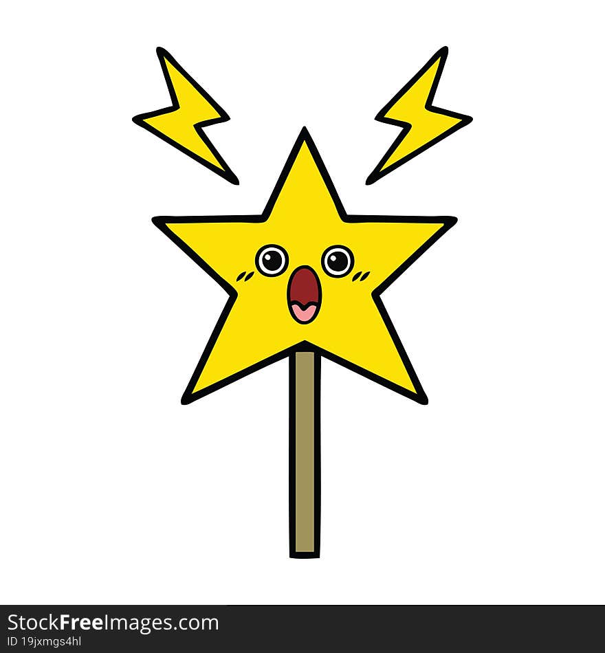 cute cartoon of a magic wand. cute cartoon of a magic wand