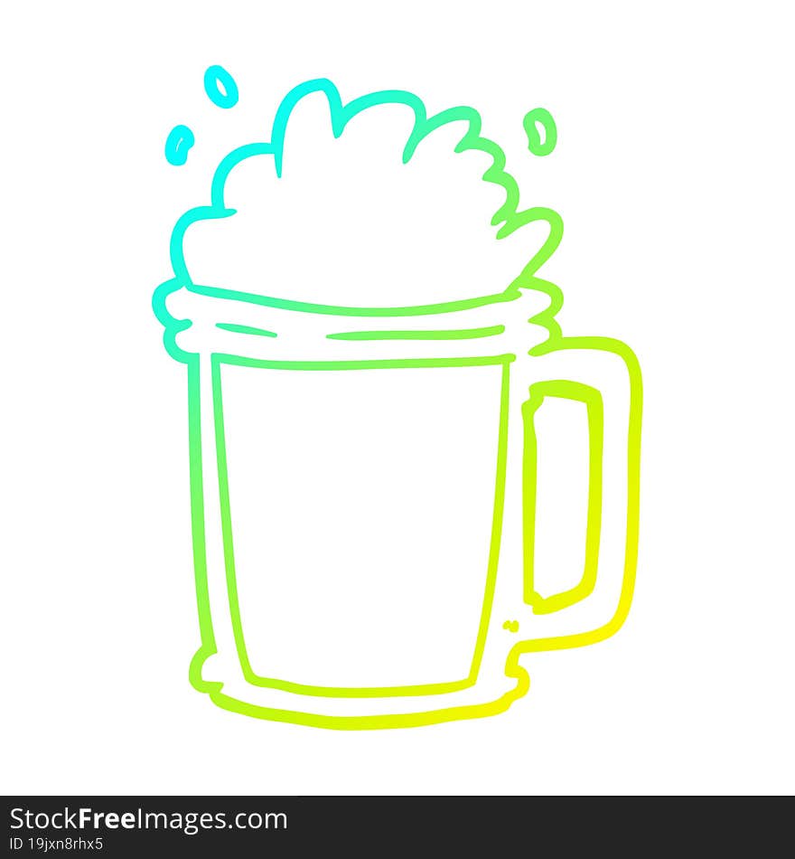 cold gradient line drawing of a pint of ale