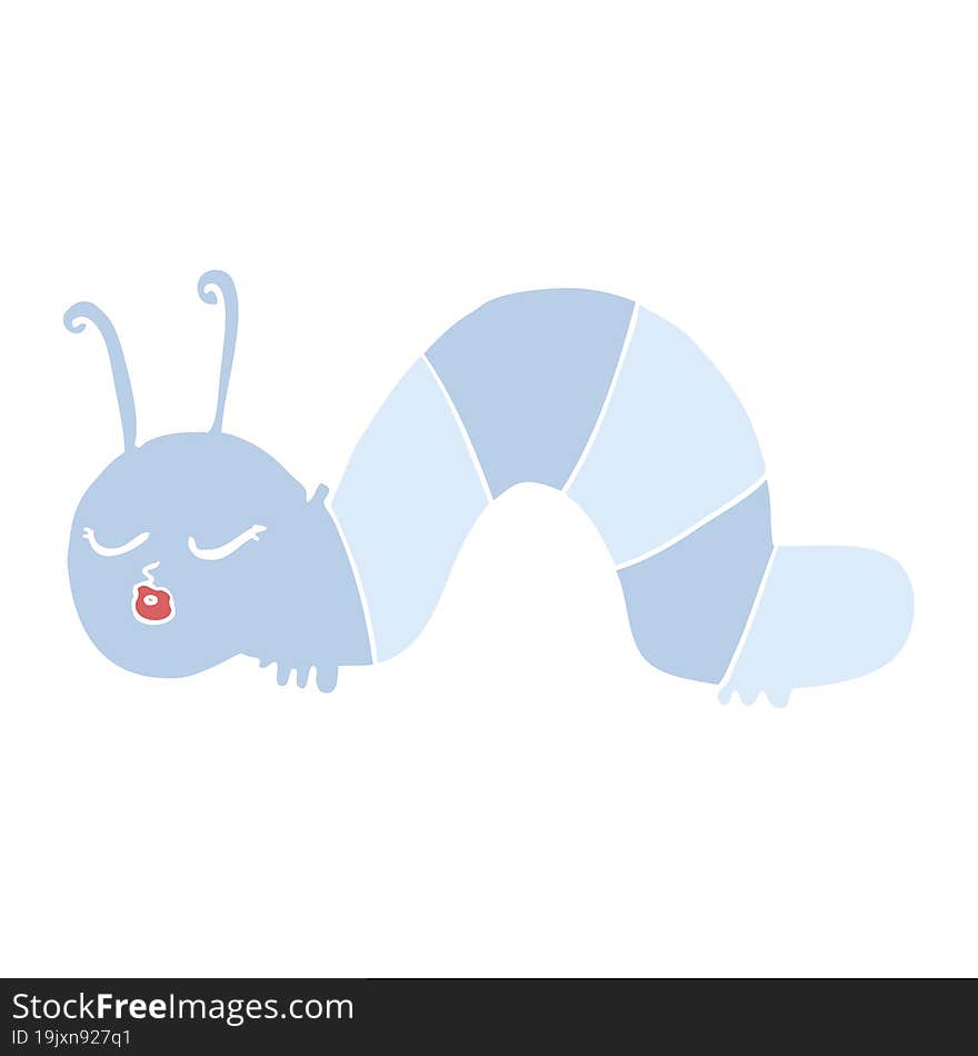 flat color style cartoon caterpillar