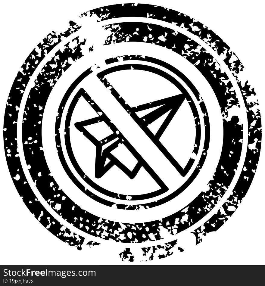 paper plane ban distressed icon