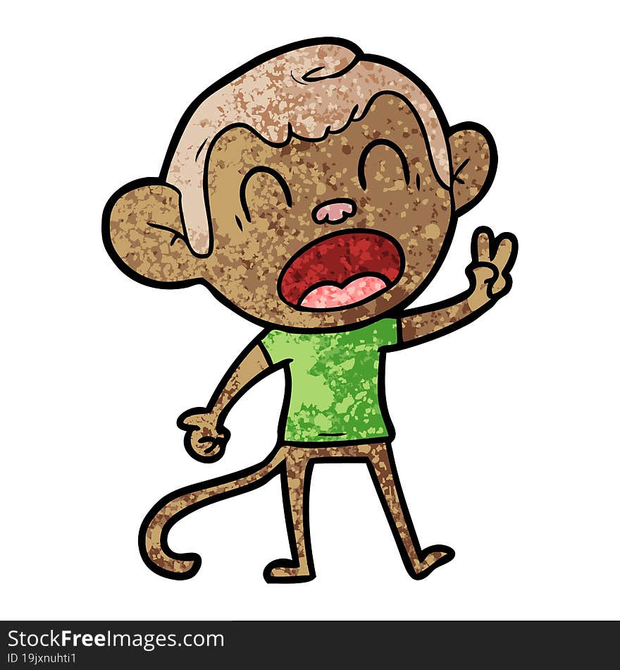 shouting cartoon monkey. shouting cartoon monkey