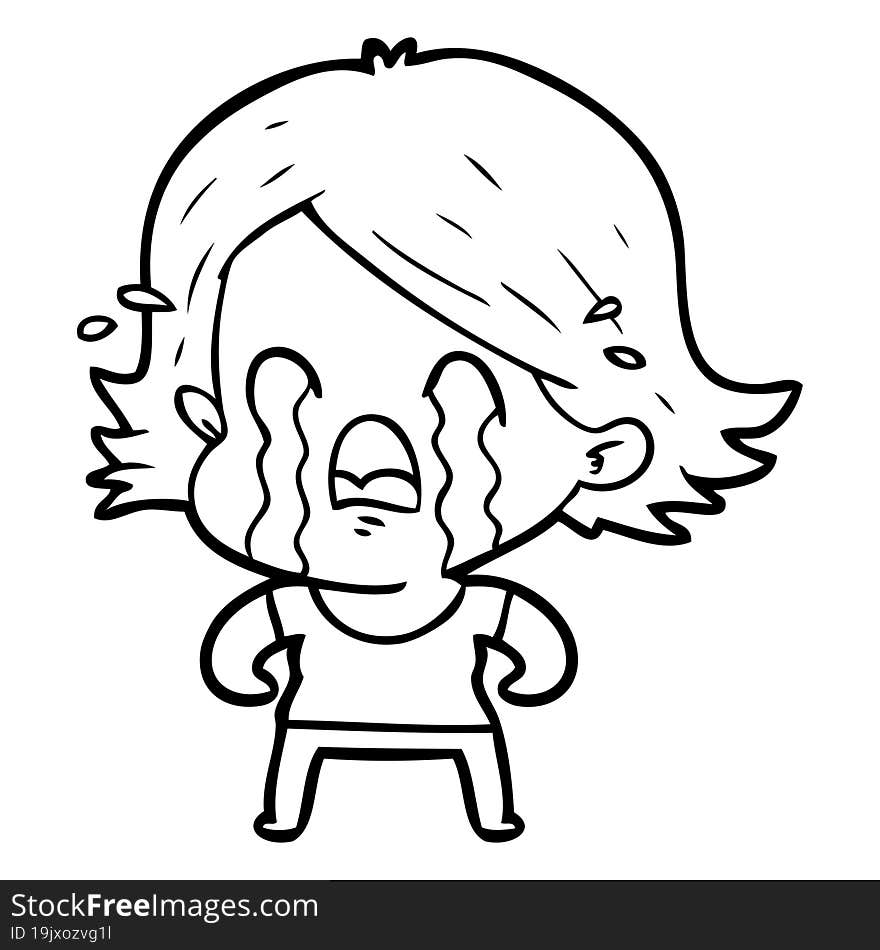 cartoon woman crying. cartoon woman crying