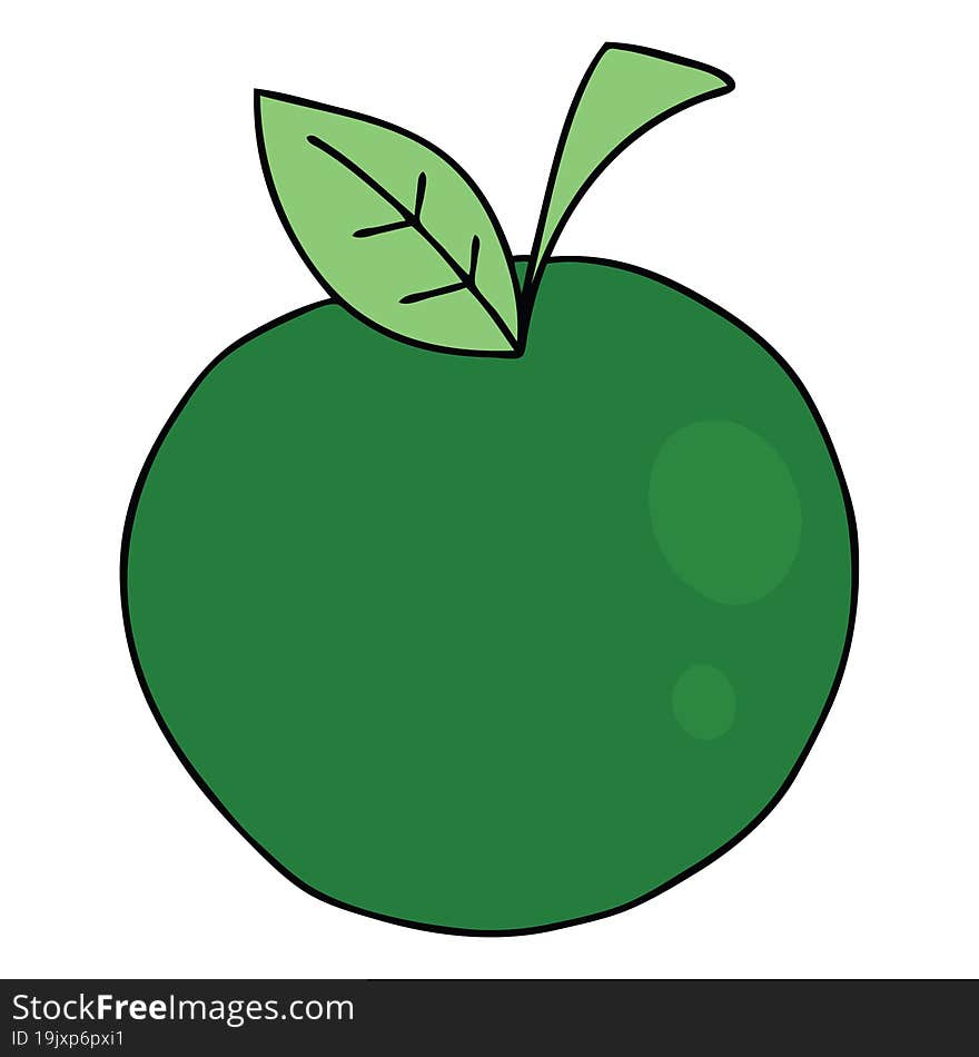 hand drawn quirky cartoon apple. hand drawn quirky cartoon apple