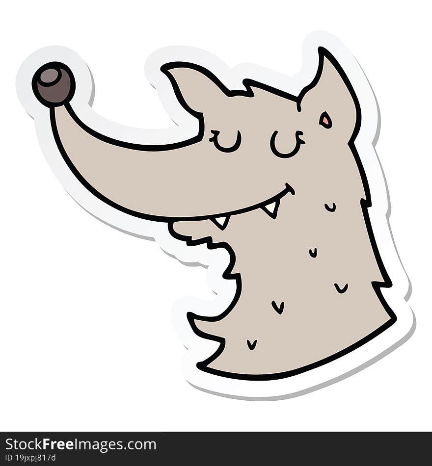 sticker of a cartoon wolf