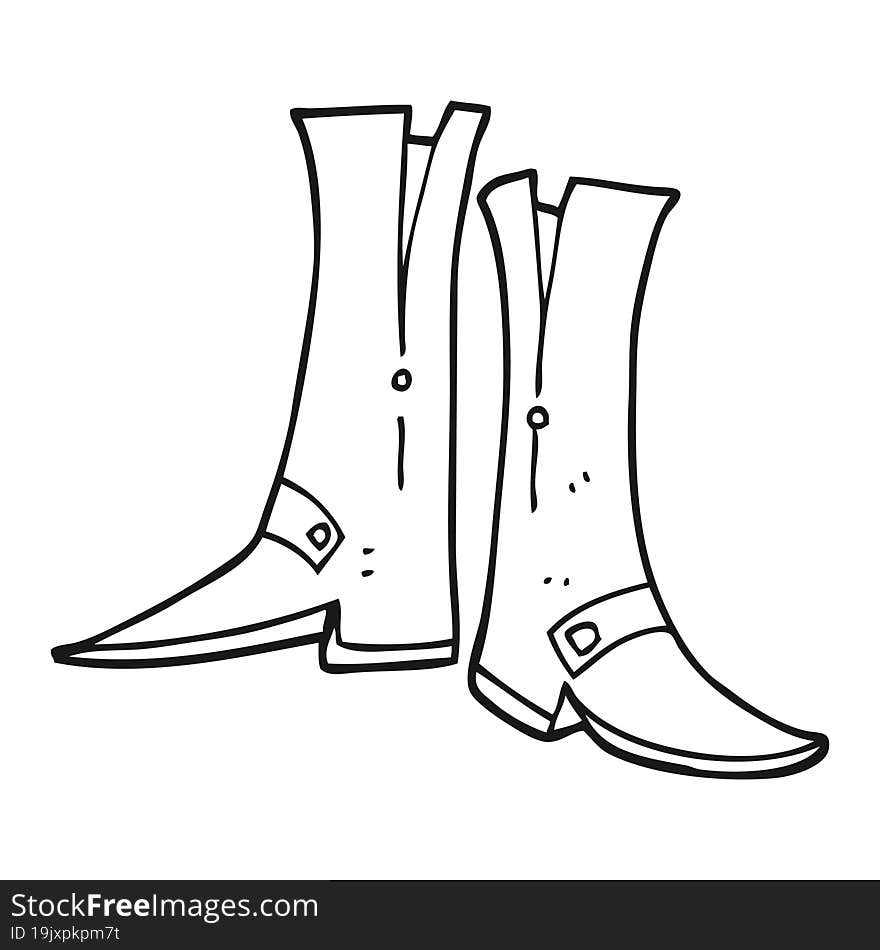 black and white cartoon boots