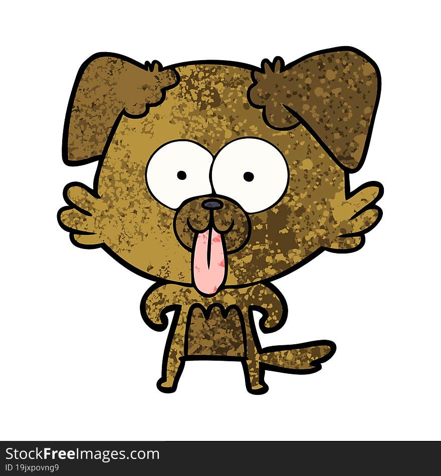 cartoon dog with tongue sticking out. cartoon dog with tongue sticking out