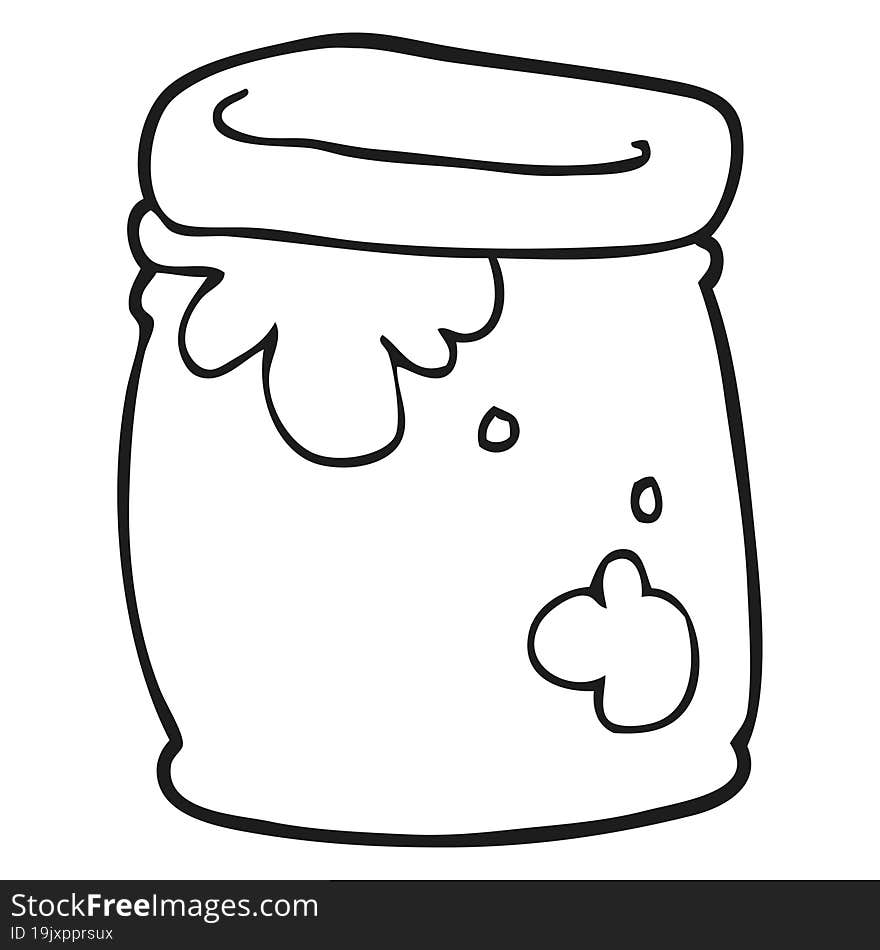 Black And White Cartoon Jar Of Jam