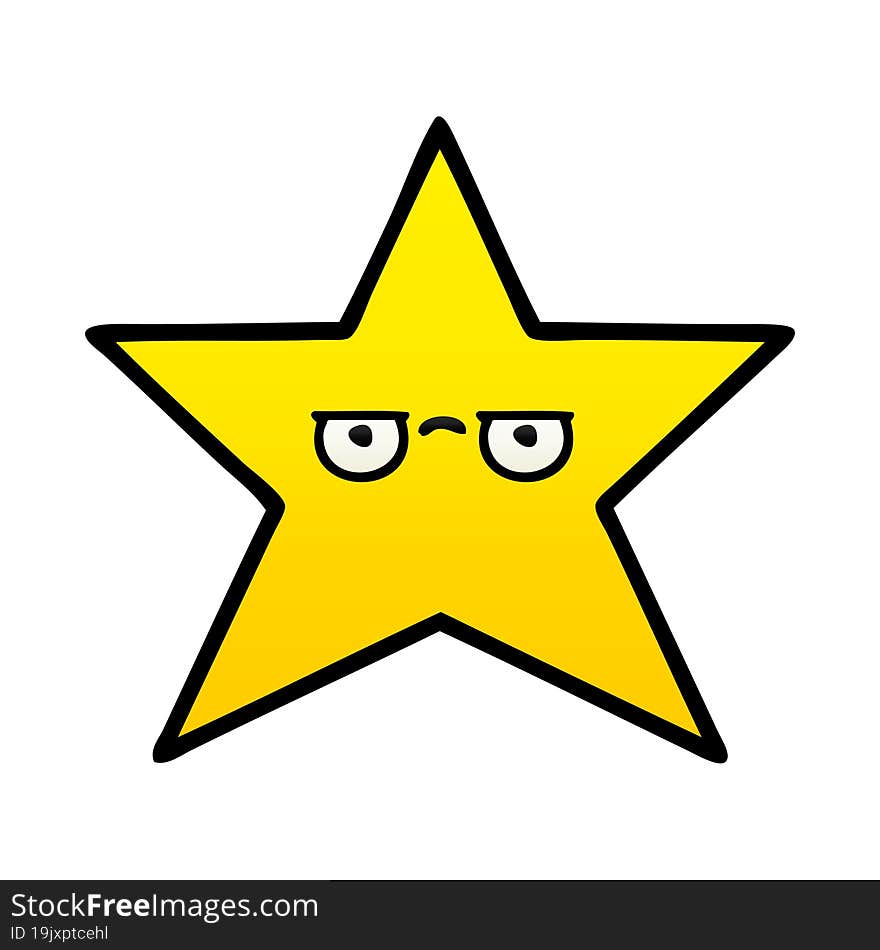 gradient shaded cartoon gold star