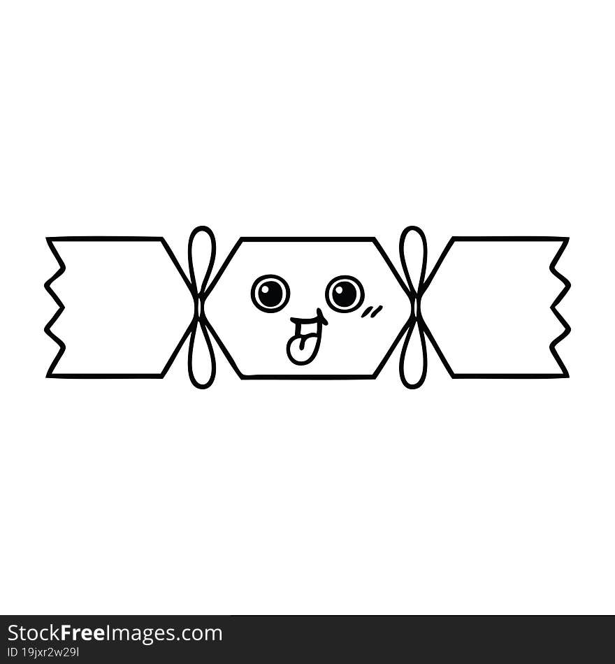 Line Drawing Cartoon Christmas Cracker