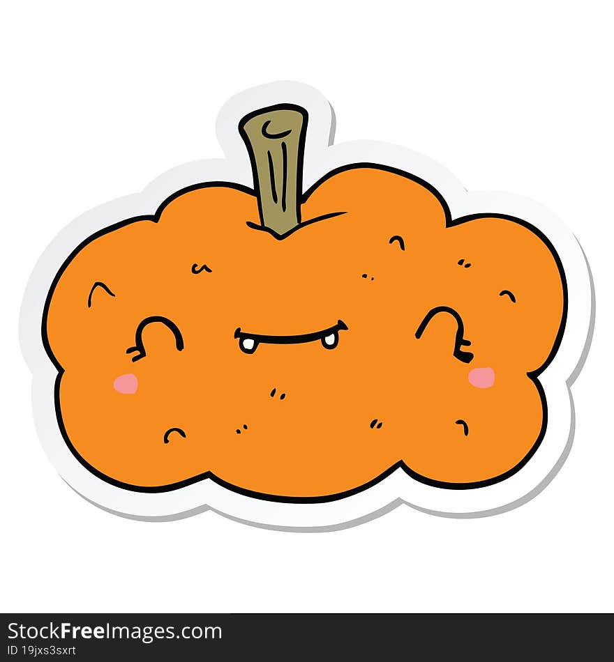 sticker of a cartoon pumpkin