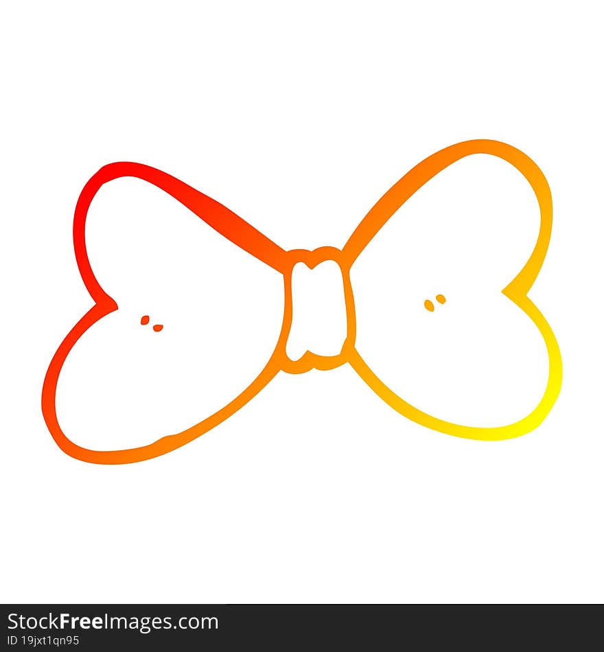 warm gradient line drawing of a cartoon bow tie