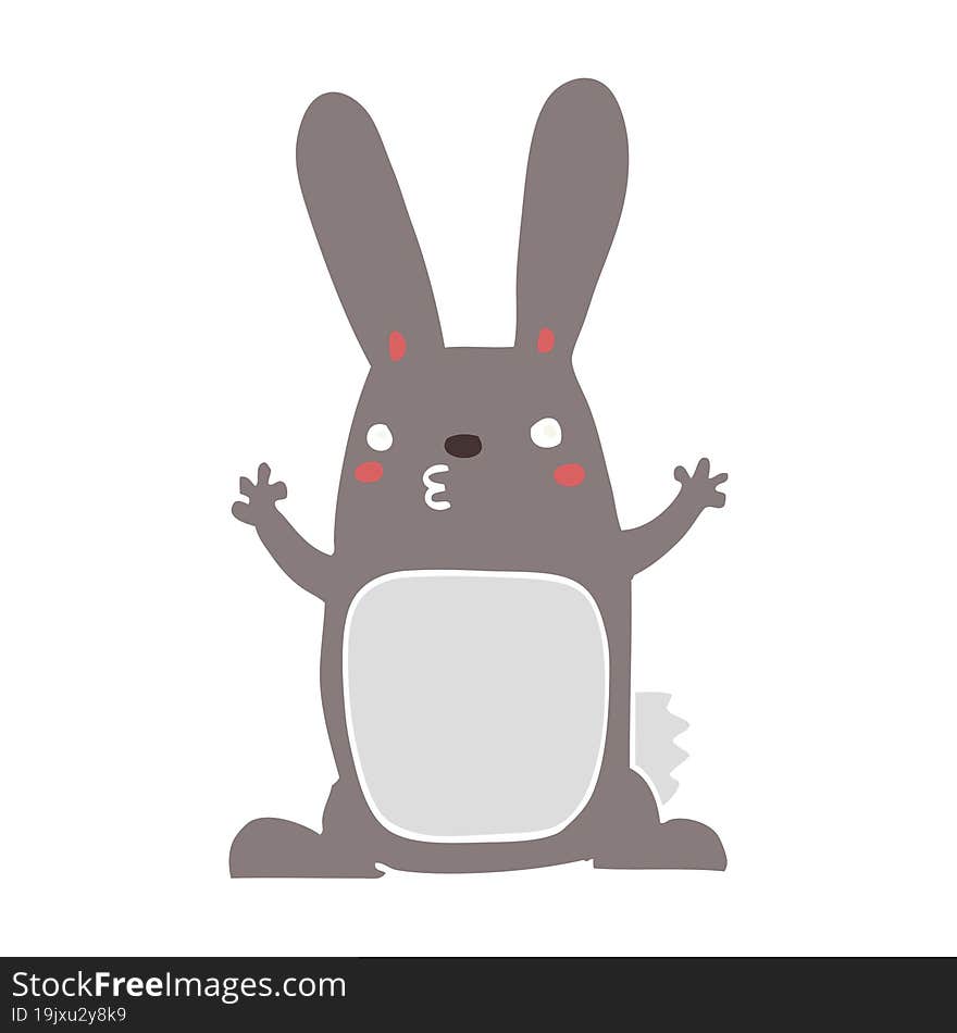 Flat Color Style Cartoon Rabbit