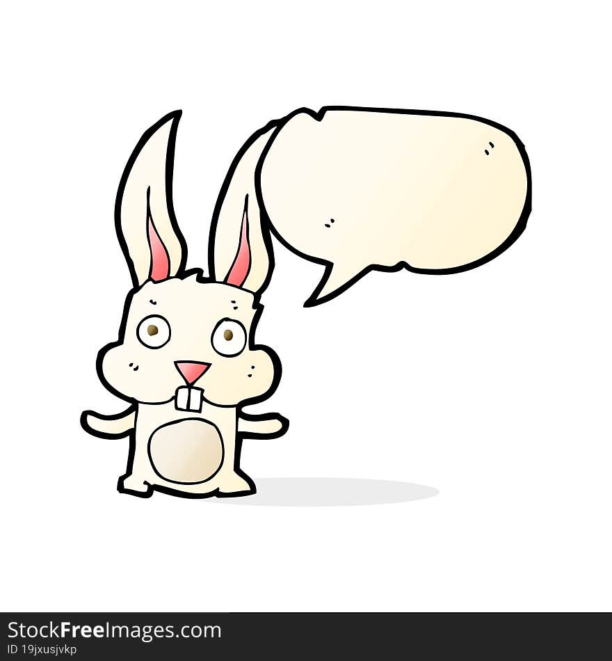 Cartoon Rabbit With Speech Bubble