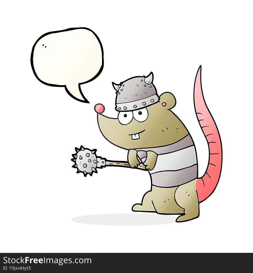 speech bubble cartoon rat warrior