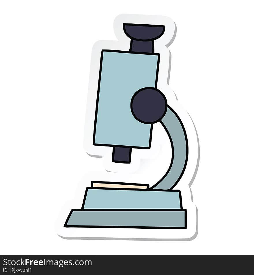 Sticker Of A Cute Cartoon Science Microscope