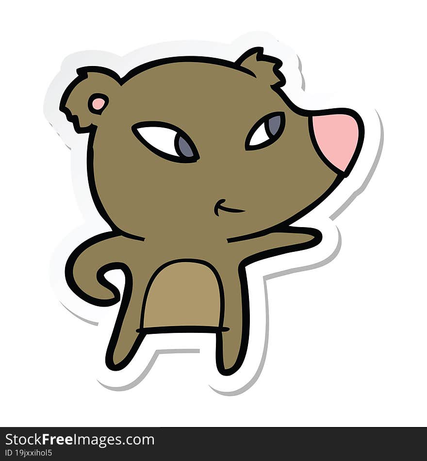 sticker of a cute cartoon bear