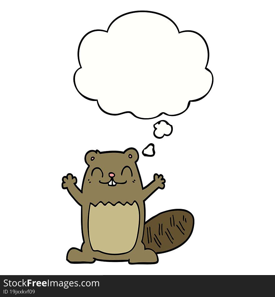 cartoon beaver and thought bubble