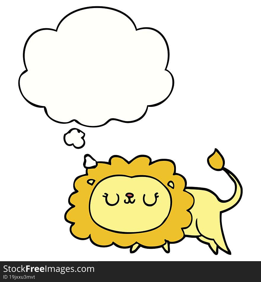 cartoon lion and thought bubble