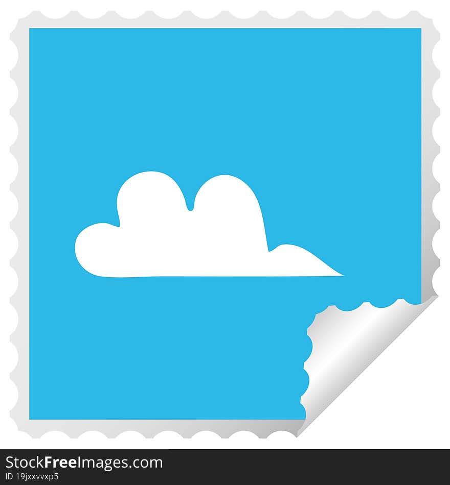 Square Peeling Sticker Cartoon Cloud