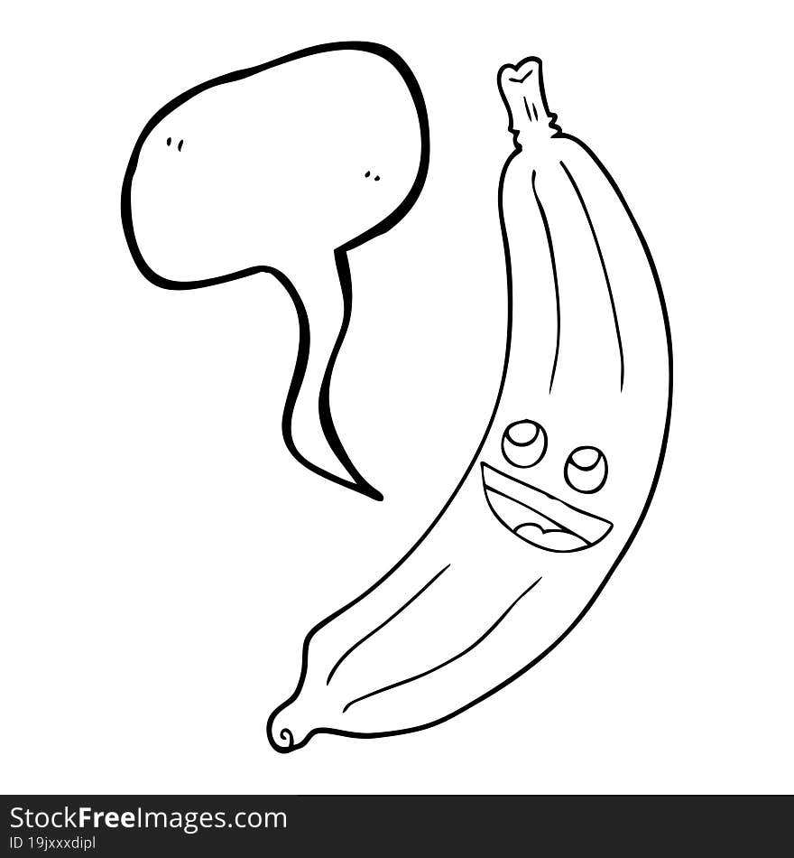 Speech Bubble Cartoon Banana